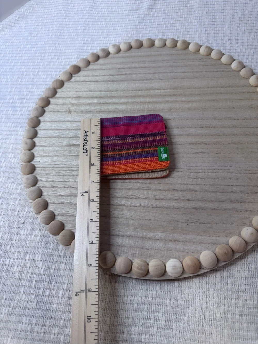 Sanuk Woven Stripe Bifold Card Wallet Boho Canvas Slim Wallet Multicolor